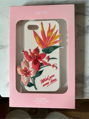 ban.do White Silicone iPhone Case with Pink, Yellow & Green Floral Design
